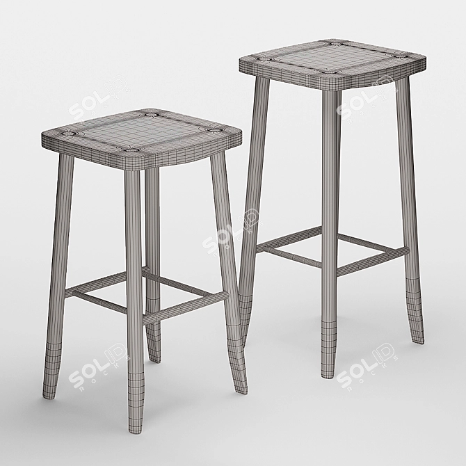 Sleek Stool: Stylish and Modern 3D model image 1