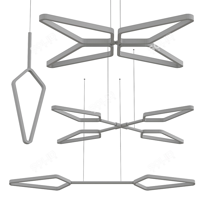 Futuristic Selo 4-Piece Set: Modern Design for Your Space 3D model image 2