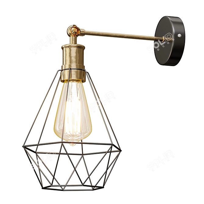 Vintage Cage Wall Lights 3D model image 1