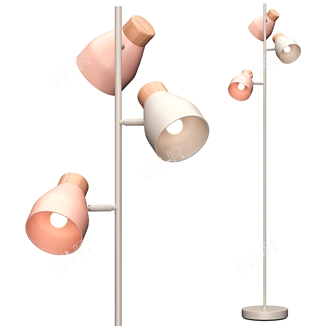 Dusk Blue Duck Egg Floor Lamp 3D model image 2