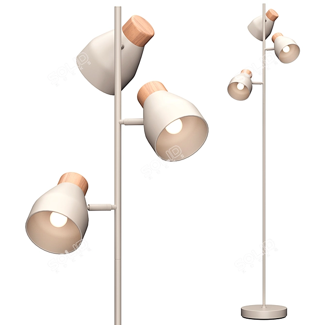 Dusk Blue Duck Egg Floor Lamp 3D model image 4