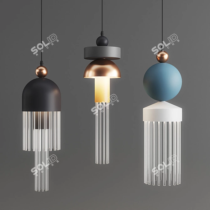 Jaxwang Pendant Lights: Style A, B, C 3D model image 1