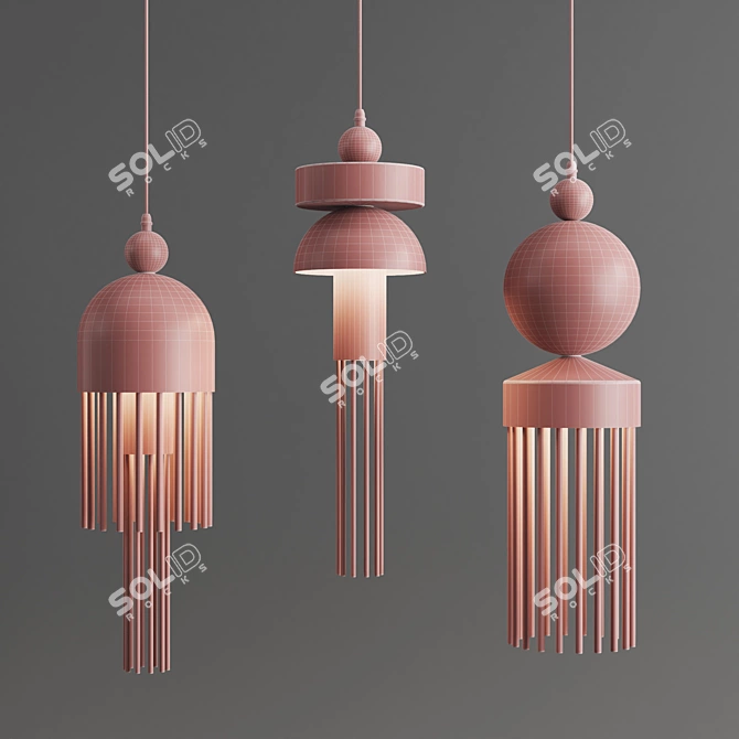 Jaxwang Pendant Lights: Style A, B, C 3D model image 4