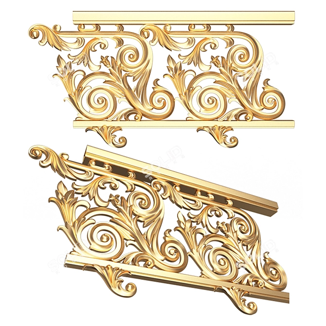 Elegant Iron Railing for Timeless Charm 3D model image 1