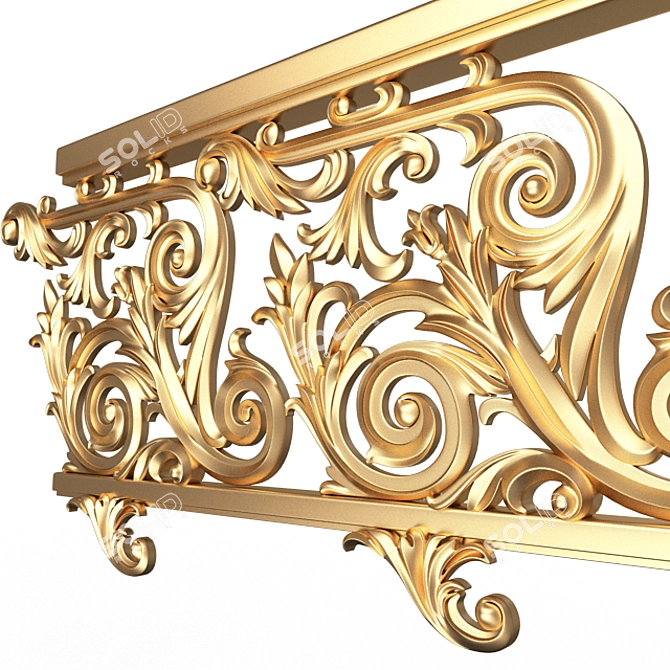 Elegant Iron Railing for Timeless Charm 3D model image 2