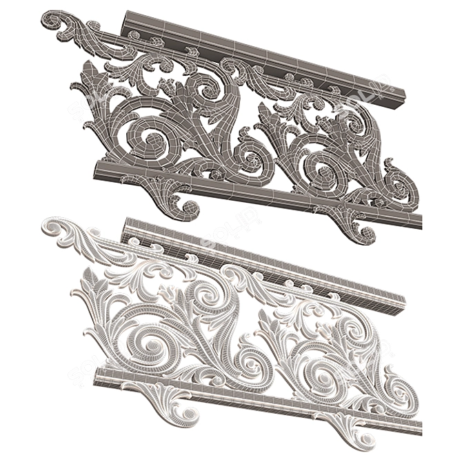 Elegant Iron Railing for Timeless Charm 3D model image 6