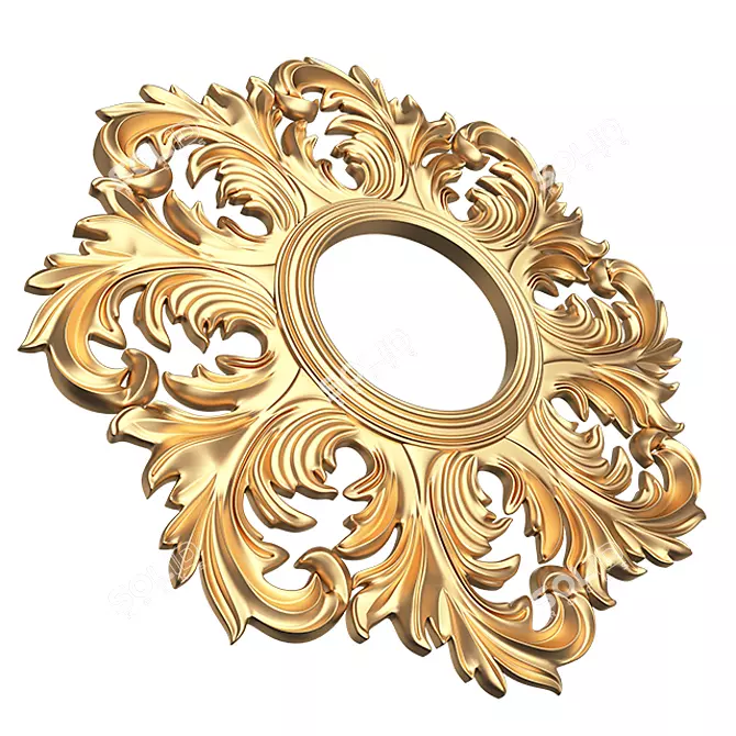 Elegant Round Mirror 3D model image 2