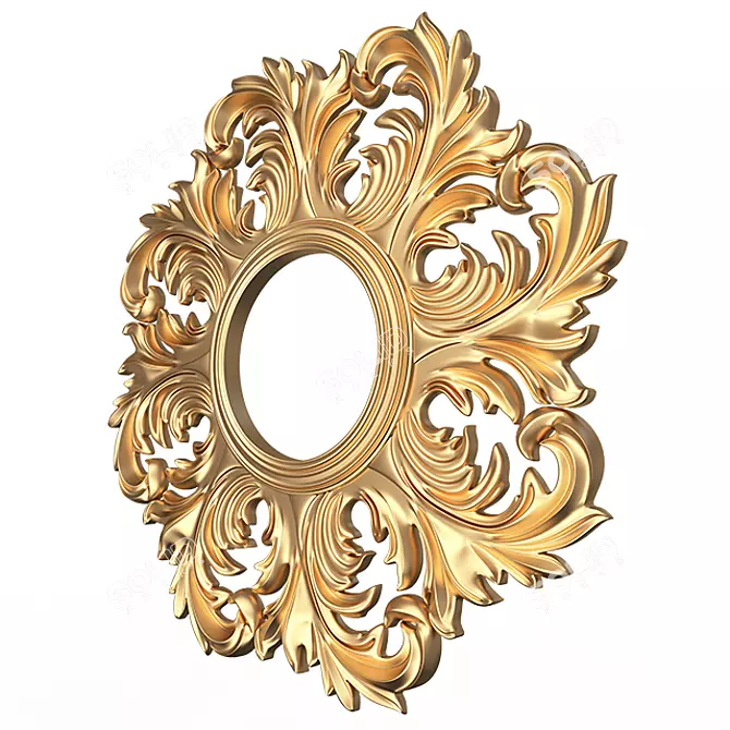 Elegant Round Mirror 3D model image 3