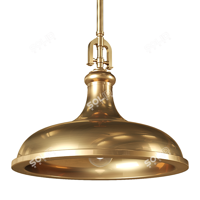 Rutherford Frosted Glass Pendant 3D model image 2
