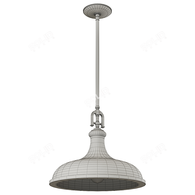 Rutherford Frosted Glass Pendant 3D model image 3