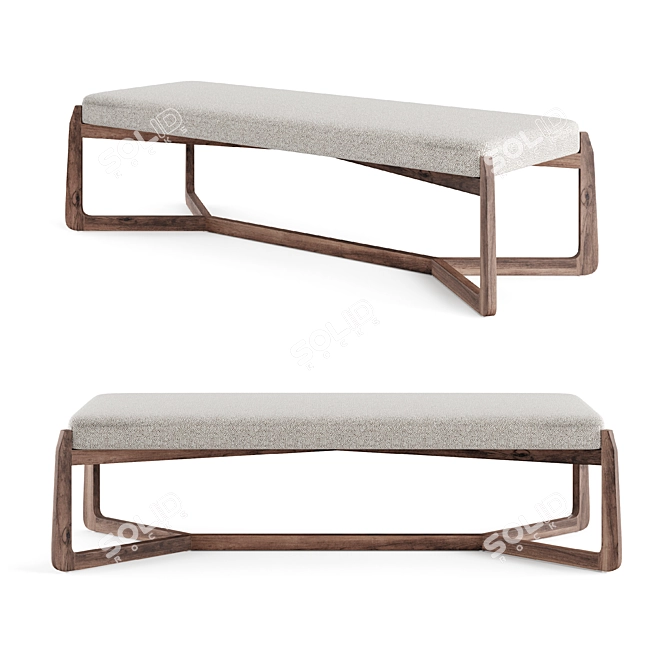 Modern Roscoe Bench - Sleek and Stylish Seating 3D model image 1