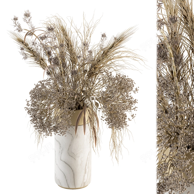 Nature's Elegance: Dried Stone Vase 3D model image 1
