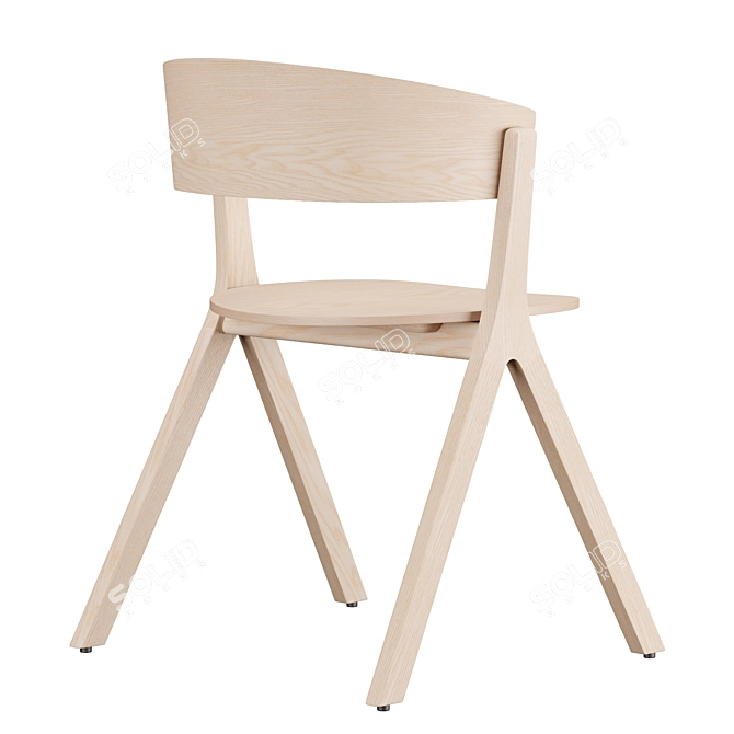 Circus Wood Chair: Sleek, Stylish, Sustainable 3D model image 3