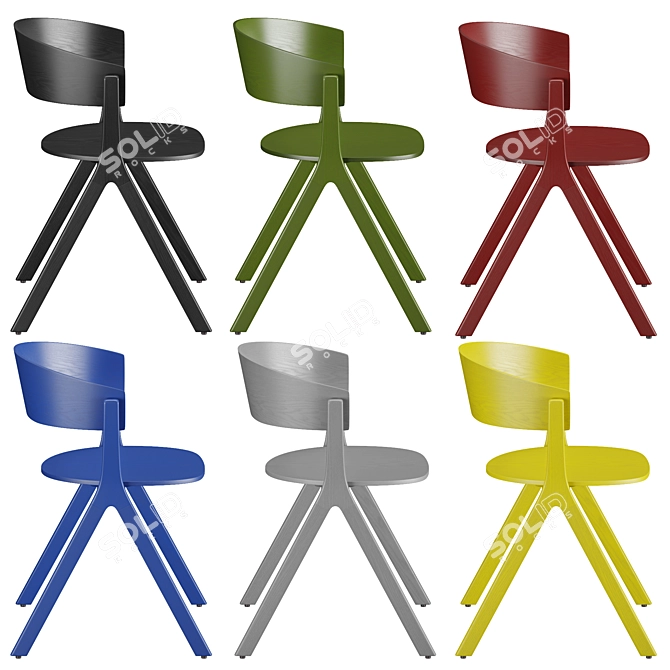 Circus Wood Chair: Sleek, Stylish, Sustainable 3D model image 5