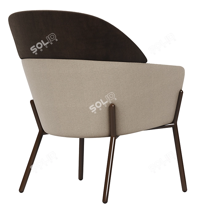 Modern Italian Wam 1570 Armchair 3D model image 2