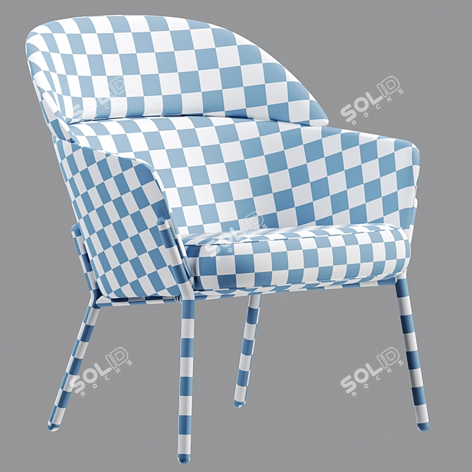 Modern Italian Wam 1570 Armchair 3D model image 4