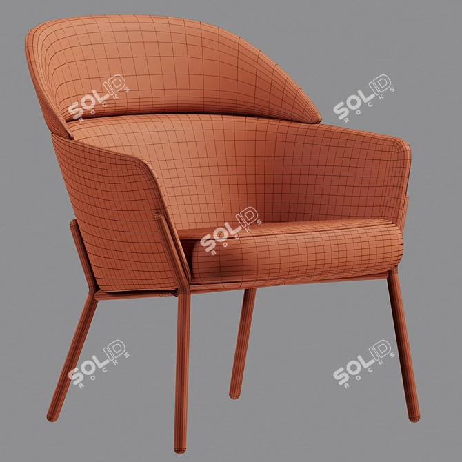 Modern Italian Wam 1570 Armchair 3D model image 5