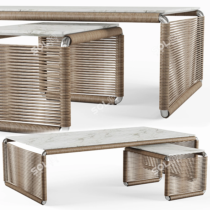 Elegant TINDARI Table: High-Quality, UV Mapped 3D model image 1