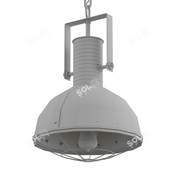 Industrial Riveted Cage Pendant 3D model image 2
