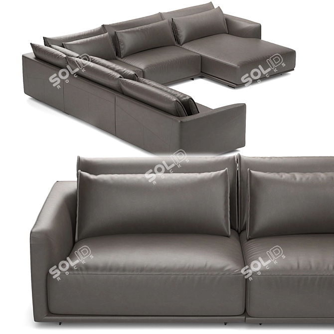 Natuzzi Italia Long Beach: High-Quality 3D Furniture Model 3D model image 2