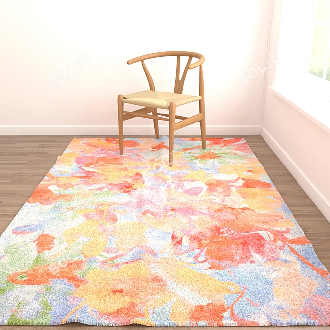 Versatile Rug Set: 6 Different Designs 3D model image 4