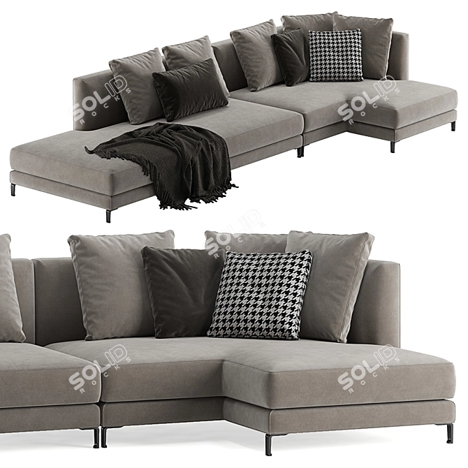 Minotti Allen Corner Sofa: Stylish and Comfortable 3D model image 3