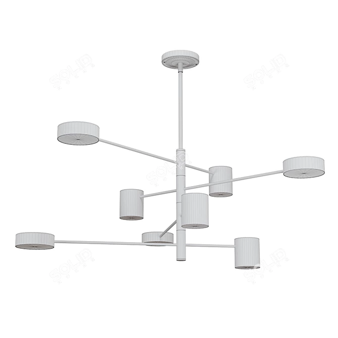 Alviso 8-Light Modern Linear Chandelier 3D model image 2
