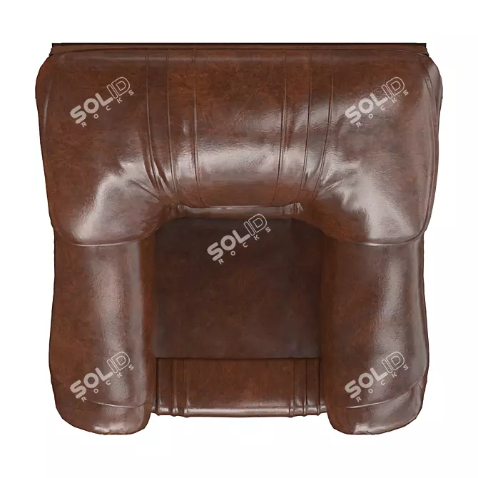 Elegant Lord Brown Armchair 3D model image 3