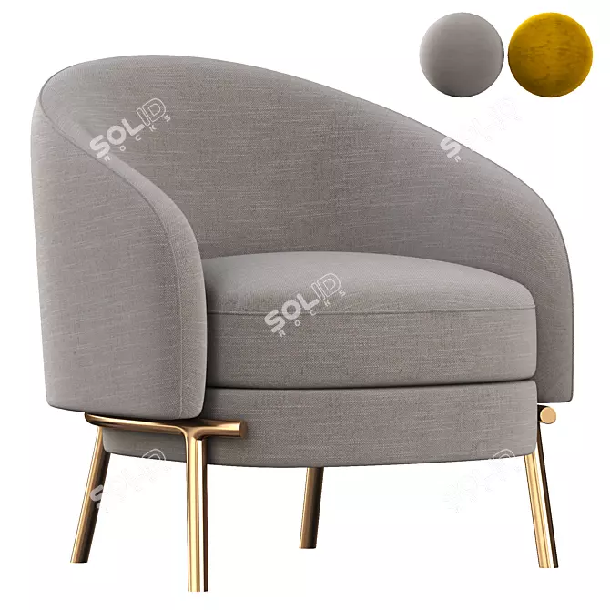 LLOYD Fabric Armchair - Stylish and Comfortable 3D model image 1