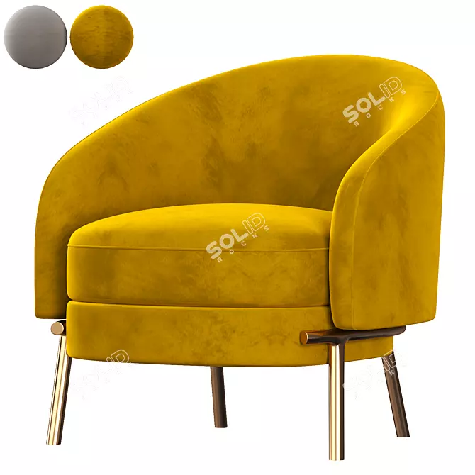 LLOYD Fabric Armchair - Stylish and Comfortable 3D model image 2