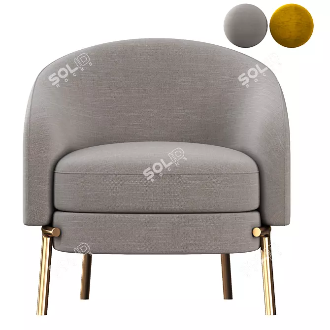 LLOYD Fabric Armchair - Stylish and Comfortable 3D model image 3