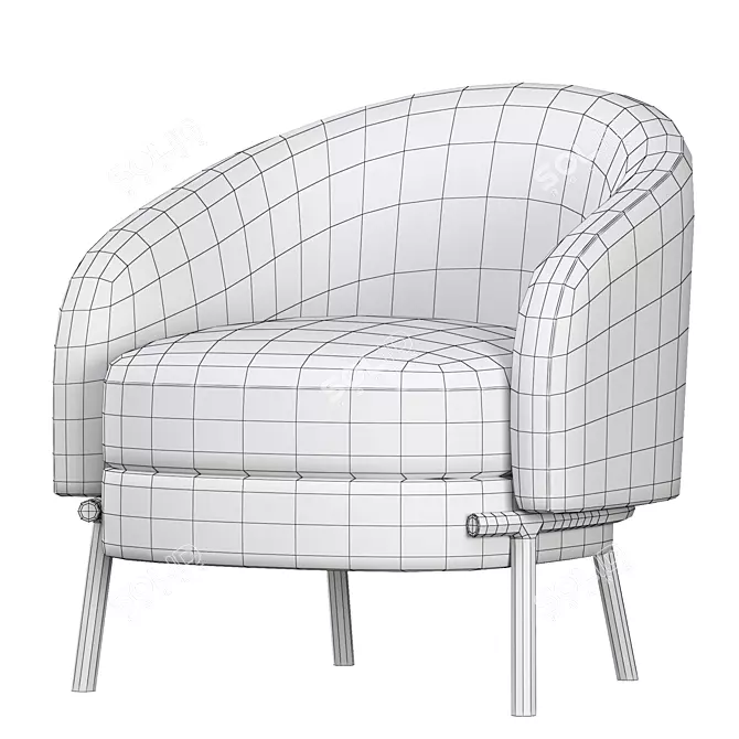 LLOYD Fabric Armchair - Stylish and Comfortable 3D model image 5