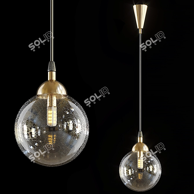 Sleek Glass Pendant Light 3D model image 1