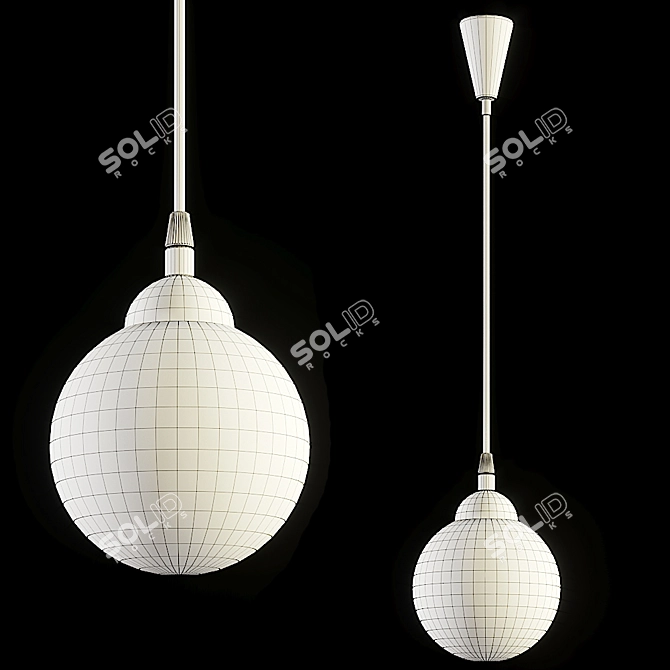 Sleek Glass Pendant Light 3D model image 2