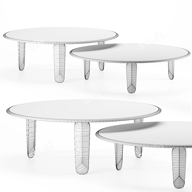 African-inspired KUYU Coffee Tables by ZEITRAUM 3D model image 2