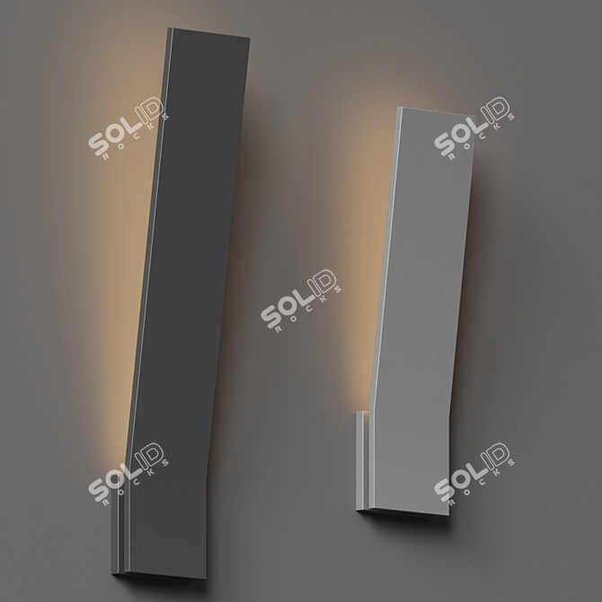 Elegant Nevis Graphite Outdoor Wall Light 3D model image 2