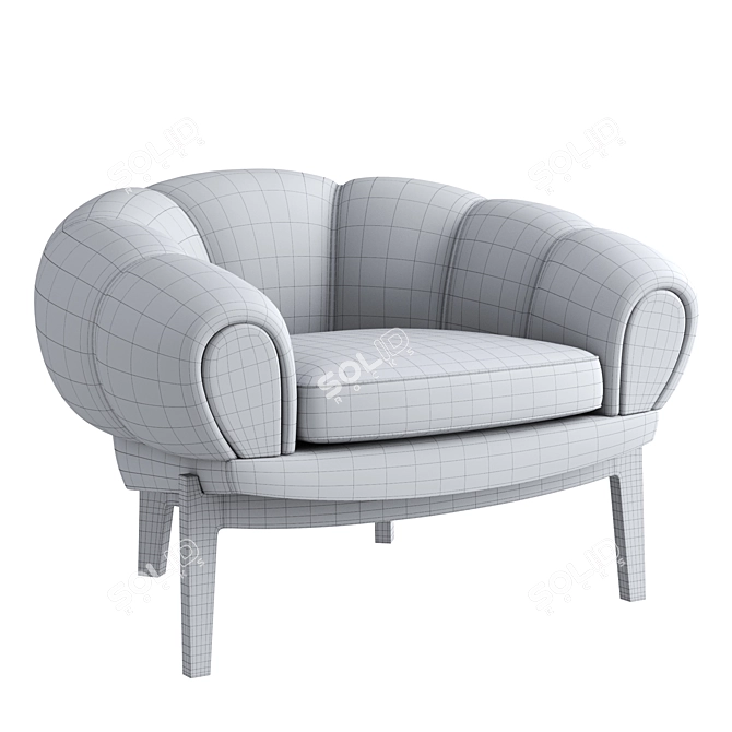 Title: Elegant Croissant Lounge Chair 3D model image 5