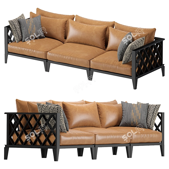 Ocean Club Leather Sofa: Eichholtz 113617 3D model image 3