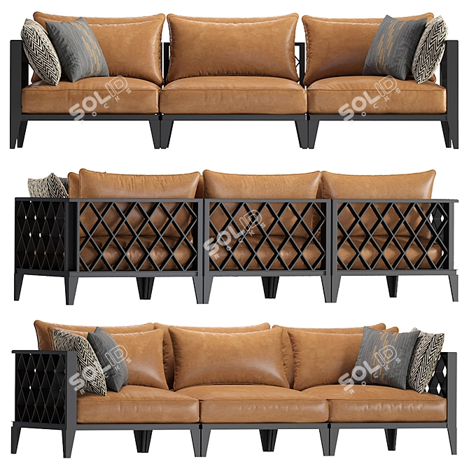 Ocean Club Leather Sofa: Eichholtz 113617 3D model image 5