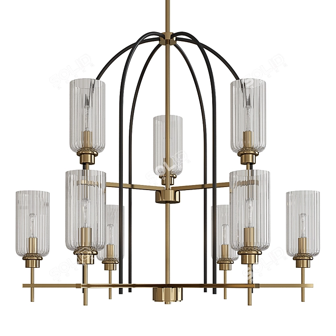 Espy 2-Tier Chandelier: Sleek & Elegant Lighting 3D model image 1