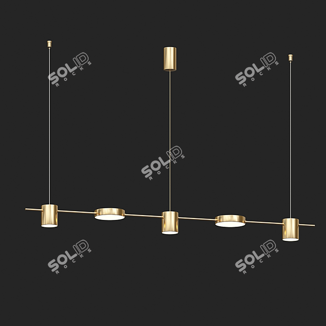 Sleek Vertic Pendant Light 3D model image 1