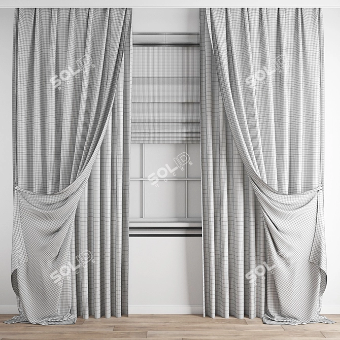 Polygonal Curtain Model: 3ds Max & Obj 3D model image 5