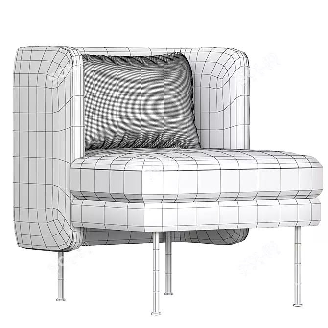 Modern Bloke Lounge Chair 3D model image 5