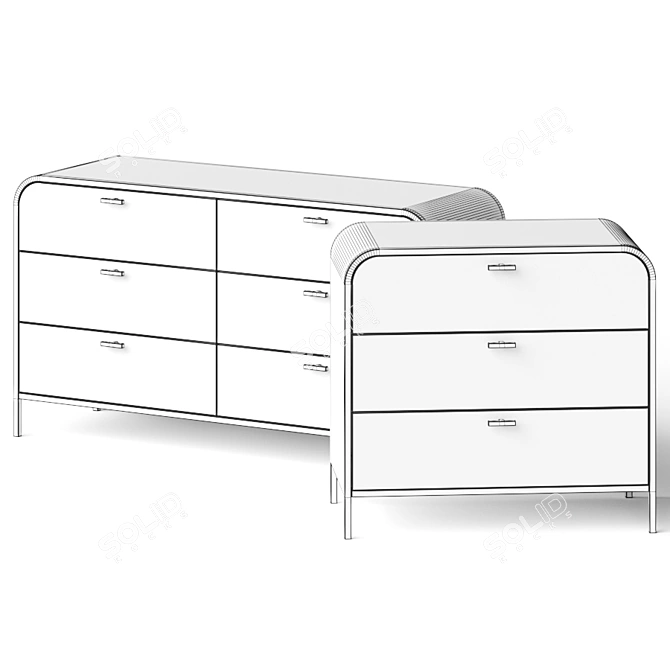 Brooke Dresser Sideboard, Elegant and Functional 3D model image 3