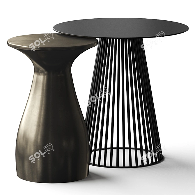 Modern Rustic Side Tables: Lulu & Georgia Arteriors Haven & Lou 3D model image 1