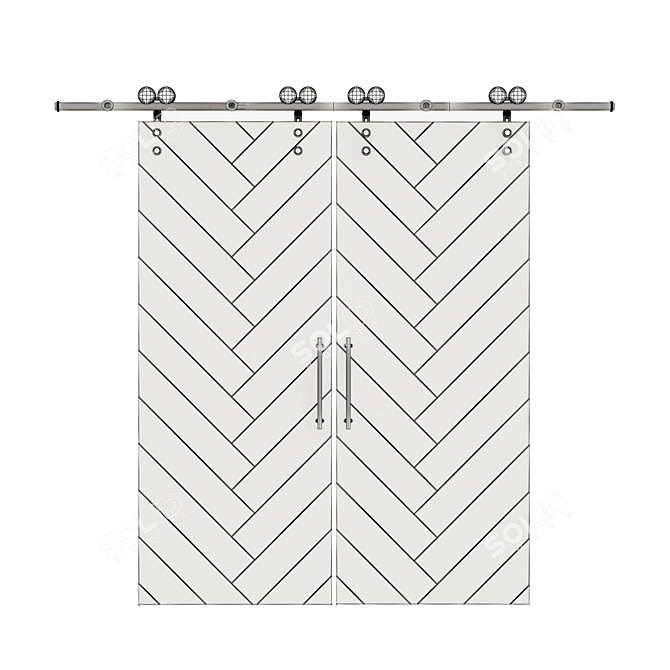 Sleek Sliding Door System 3D model image 4