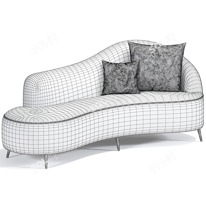 Elegant Indoor Chaise Lounge 3D model image 2