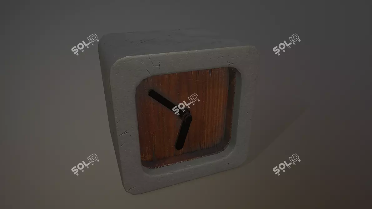 5-Piece Concrete Clock Set 3D model image 2