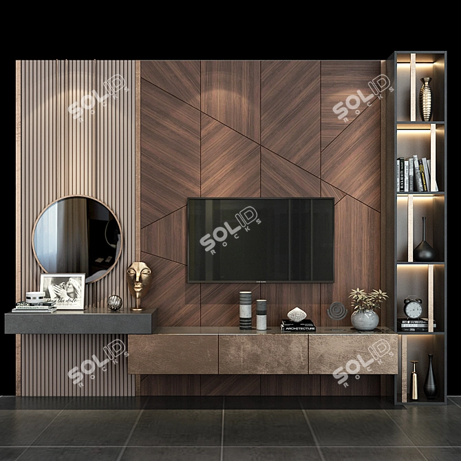 Modern Wall Mount TV Set 3D model image 1