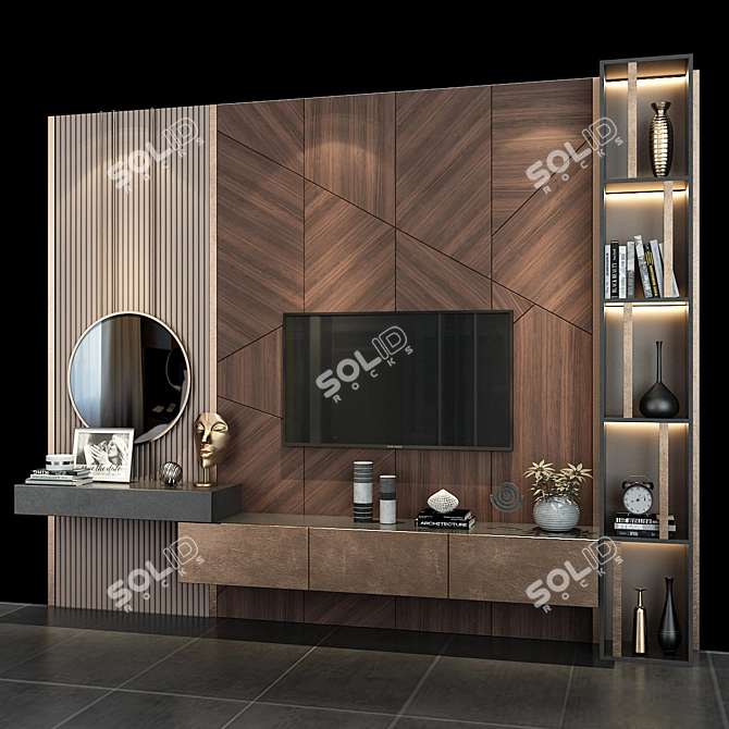 Modern Wall Mount TV Set 3D model image 3